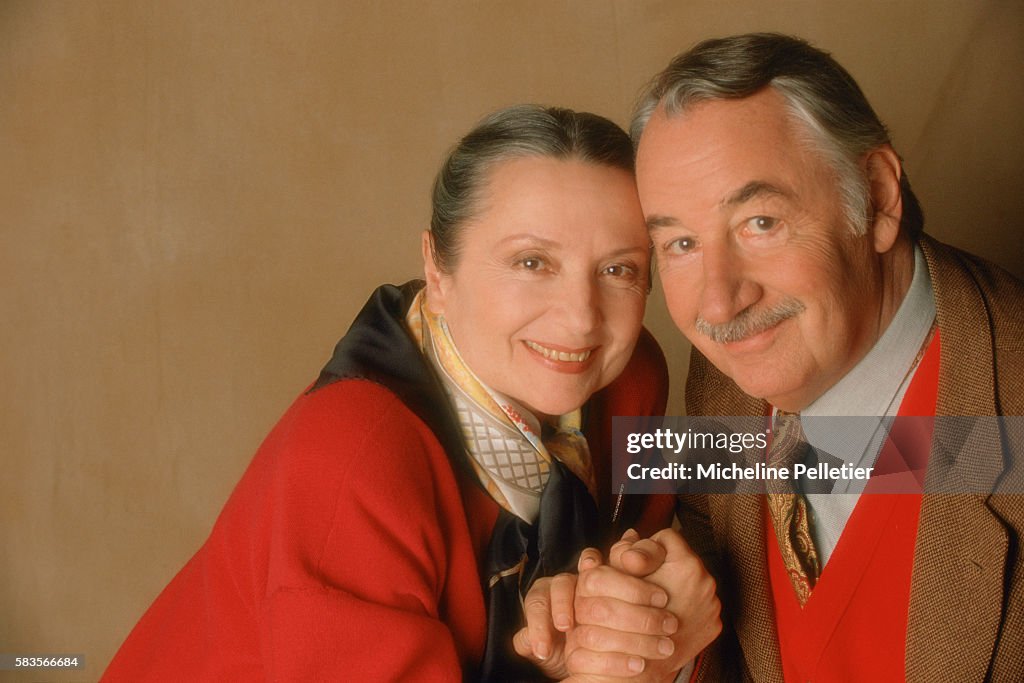 Actor Philippe Noiret with His Wife, Monique Chaumette