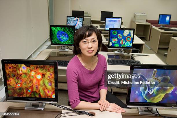 Professor V. Narry Kim showing RNA ribosome proteins and cancer cells. She is the 2008 laureate for Asia of the L'OREAL-UNESCO Award For Women in...