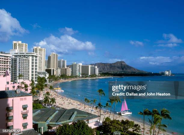 waikiki beach - waikiki beach stock pictures, royalty-free photos & images