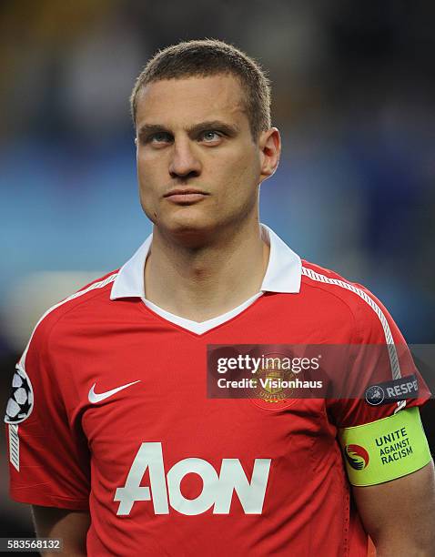 Manchester United Captain Nemanja Vidic during the UEFA Champions League Quarter Final match between Chelsea and Manchester United at Stamford Bridge...