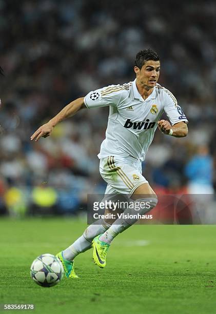 Cristiano Ronaldo of Real Madrid during the UEFA Champions League Group D match between Real Madrid and Olympique Lyonnais at Estadio Santiago...