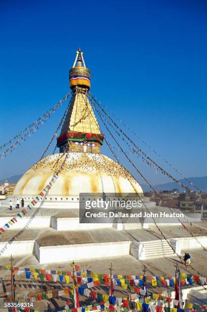 asia, nepal, kathmandu, bodhnath stupa - bodnath stock-fotos und bilder