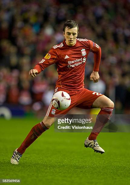 Danny Wilson of Liverpool during the UEFA Europa League Round of 16, 2nd Leg match between Liverpool and SC Braga at Anfield Stadium in Liverpool,...