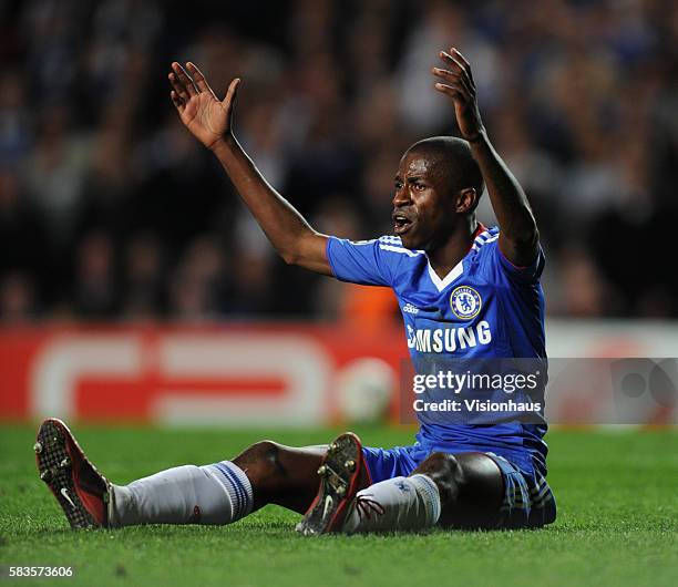 Ramires of Chelsea during the UEFA Champions League Quarter Final, 1st leg League match between Chelsea and Manchester United at Stamford Bridge in...