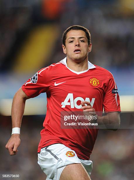 Javier Hernandez of Manchester United during the UEFA Champions League Quarter Final match between Chelsea and Manchester United at Stamford Bridge...