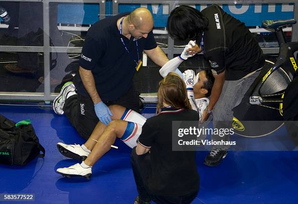 Awang Splinter Azizulhansi Awang of YSD Track Team gets a large splinter through his ...