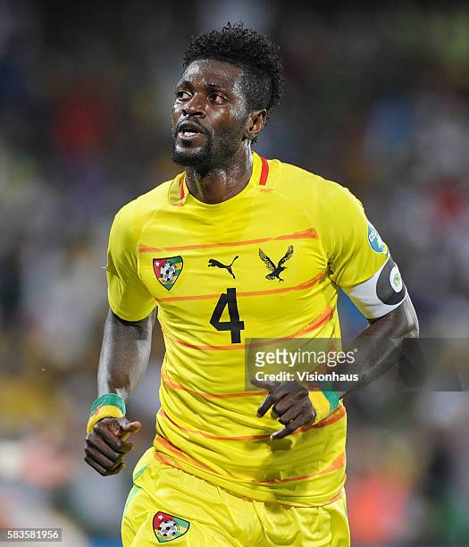 Emmanuel Adebayor of Togo during the 2013 African Cup of Nations Group D match between Algeria and Togo at the Rustenburg Stadium in Rustenburg,...