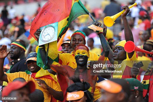 Colourful Ghana fans during the 2013 African Cup of Nations Group B match between Ghana and DR Congo at the Nelson Mandela Bay Stadium in Port...