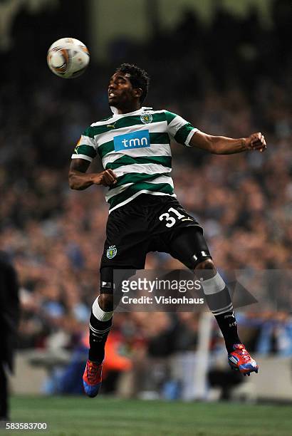 Renato Neto of Sporting Lisbon during the UEFA Europa League round of 16 match between Manchester City and Sporting Lisbon at the Etihad Staium in...