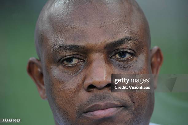 Nigeria Coach Stephen Keshi during the 2013 African Cup of Nations Semi-final match between Mali and Nigeria at the Moses Mabhida Stadium in Durban,...