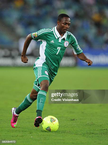 Ahmed Musa of Nigeria during the 2013 African Cup of Nations Semi-final match between Mali and Nigeria at the Moses Mabhida Stadium in Durban, South...