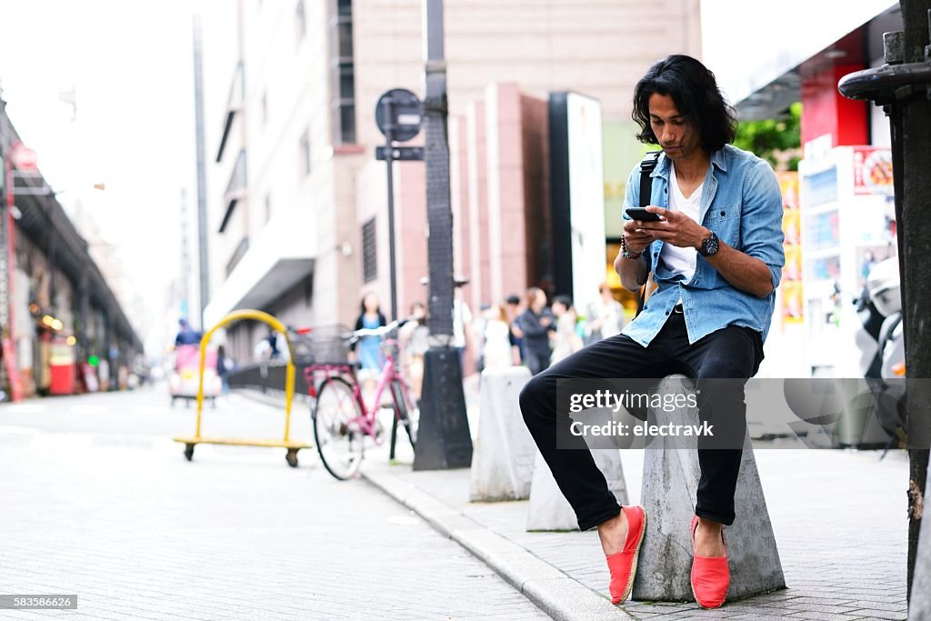 Man using a phone