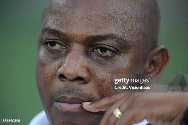 Nigeria Coach Stephen Keshi during the 2013 African Cup of Nations Semi-final match between Mali and Nigeria at the Moses Mabhida Stadium in Durban,...