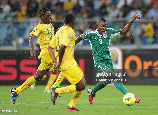 Brown Ideye of Nigeria during the 2013 African Cup of Nations Semi-final match between Mali and Nigeria at the Moses Mabhida Stadium in Durban, South...