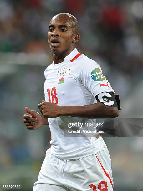 Charles Kabore of Burkina Faso during the 2013 African Cup of Nations Final match between Nigeria and Burkina Faso at the National Stadium in...