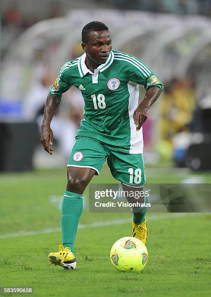 Ejike Uzoenyi of Nigeria during the 2013 African Cup of Nations Semi-final match between Mali and Nigeria at the Moses Mabhida Stadium in Durban,...