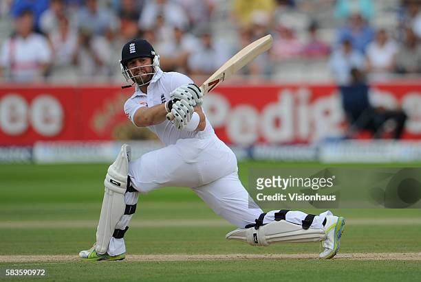 Matt Prior of England batting during Day Five of the 3rd Investec Test Match between England and South Africa at Lord's Cricket Ground in London, UK....