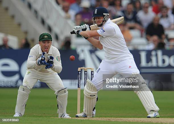 Jonny Bairstow of England batting during Day One of the 1st Investec Ashes Test between England and Australia at Trent Bridge in Nottingham, UK....