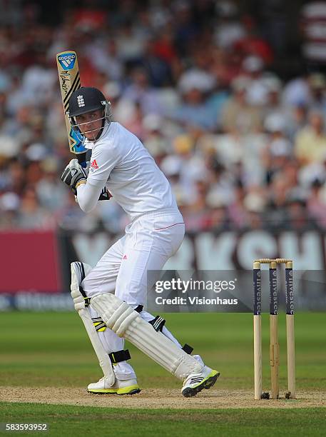 Stuart Broad of England batting during Day Three of the 1st Investec Ashes Test between England and Australia at Trent Bridge in Nottingham, UK....