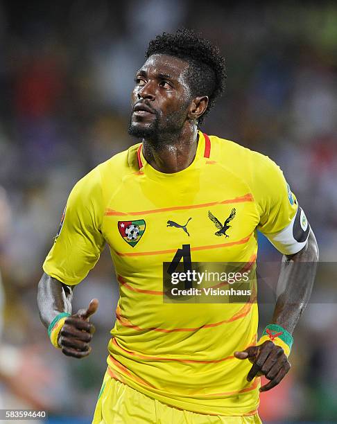 Emmanuel Adebayor of Togo during the 2013 African Cup of Nations Group D match between Algeria and Togo at the Rustenburg Stadium in Rustenburg,...