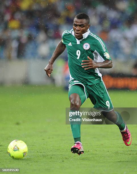 Emmanuel Emenike of Nigeria during the 2013 African Cup of Nations Semi-final match between Mali and Nigeria at the Moses Mabhida Stadium in Durban,...