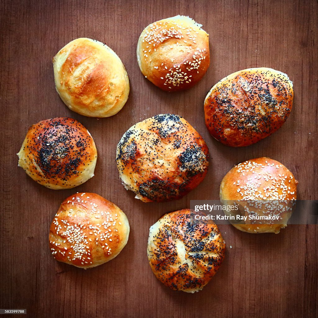 Flower of Buns. Homemade Rustic French Breads