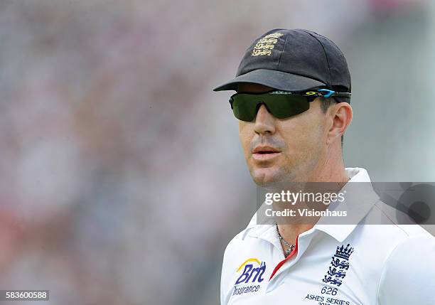 Kevin Pietersen of England during Day One of the 3rd Investec Ashes Test between England and Australia at Old Trafford Cricket Ground in Manchester,...