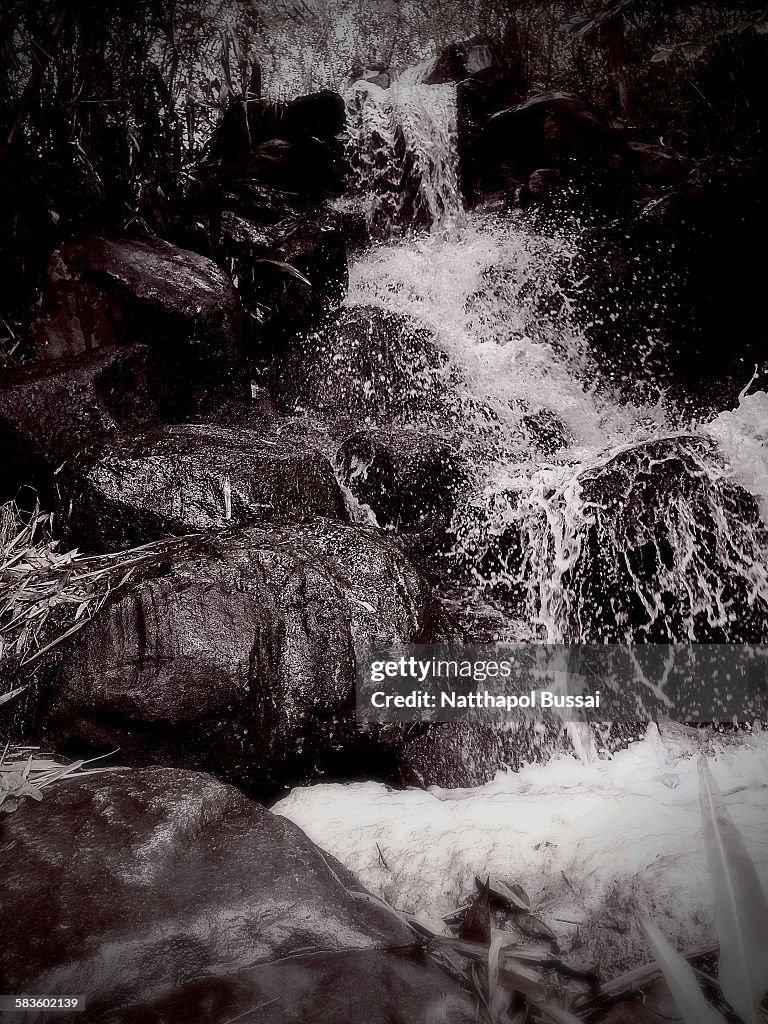 The waterfall splashing , Thailand tourism