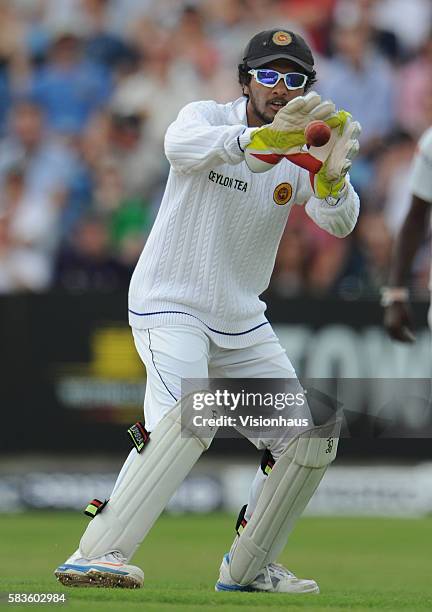 Dinesh Chandimal of Sri Lanka during Day Two of the 2nd Investec Test between England and Sri Lanka at the Headingley Carnegie Cricket Ground in...