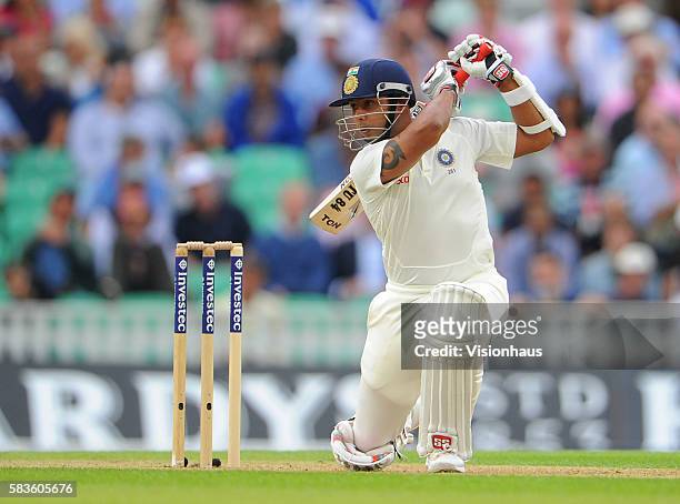 Stuart Binny of India batting during Day One of the 5th Investec Test between England and India at the Kia Oval in London, UK. Photo: Ben...