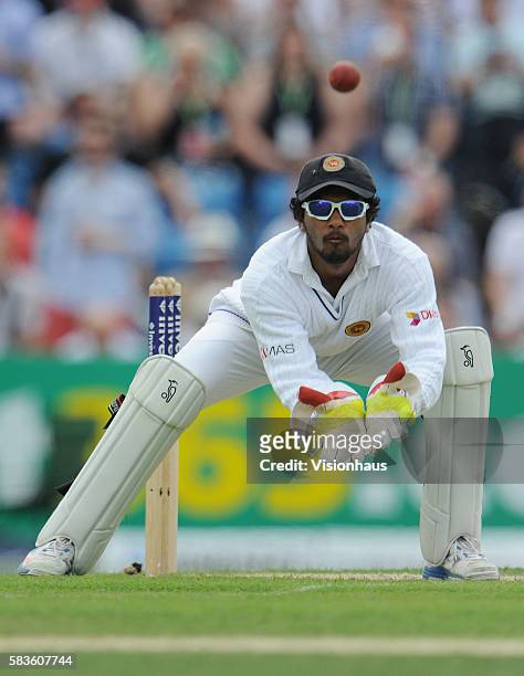 Dinesh Chandimal of Sri Lanka during Day Two of the 2nd Investec Test between England and Sri Lanka at the Headingley Carnegie Cricket Ground in...