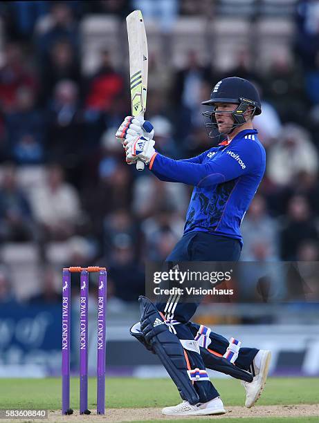 Jason Roy of England batting during the 1st ODI of the Royal London ODI Series between England and Australia at The Ageas Bowl Cricket Ground,...