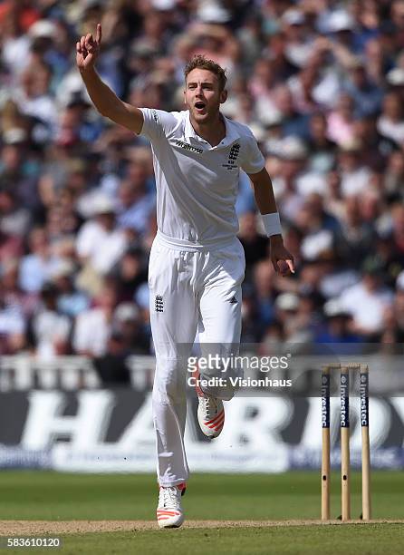 England's Stuart Broad during the second day of the 3rd Investec Ashes Test between England and Australia at Edgbaston Cricket Ground, Birmingham,...