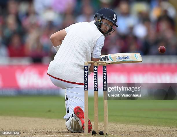 England's Joe Root during the second day of the 3rd Investec Ashes Test between England and Australia at Edgbaston Cricket Ground, Birmingham, United...