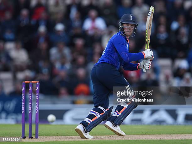 Jason Roy of England batting during the 1st ODI of the Royal London ODI Series between England and Australia at The Ageas Bowl Cricket Ground,...