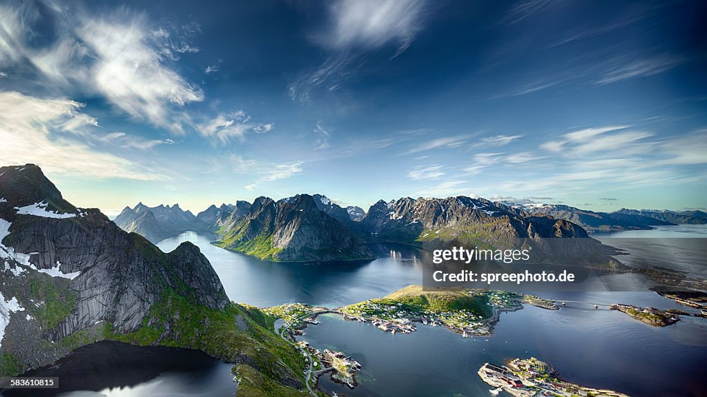 Panoramic view of Reine, Lofoten, Norway