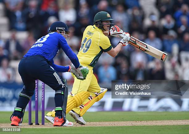 Steven Smith of Australia batting during the 1st ODI of the Royal London ODI Series between England and Australia at The Ageas Bowl Cricket Ground,...