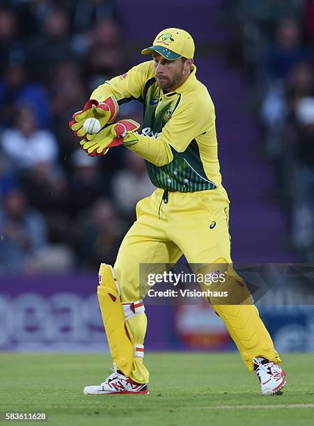 Matthew Wade of Australia during the 1st ODI of the Royal London ODI Series between England and Australia at The Ageas Bowl Cricket Ground,...