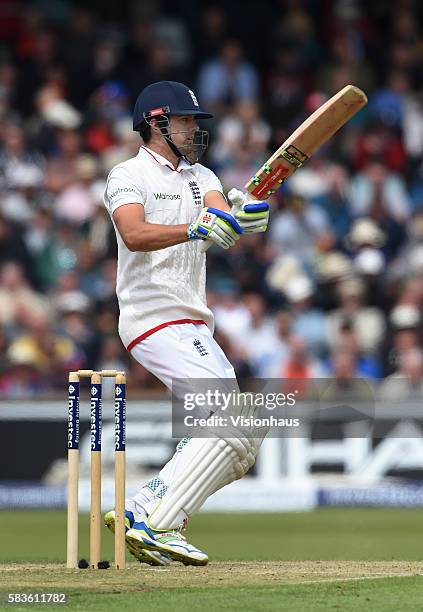 England Captain Alastair Cook bating during the 2nd Day of the 2nd Investec Test Match between England and New Zealand at Headingley Carnegie Cricket...