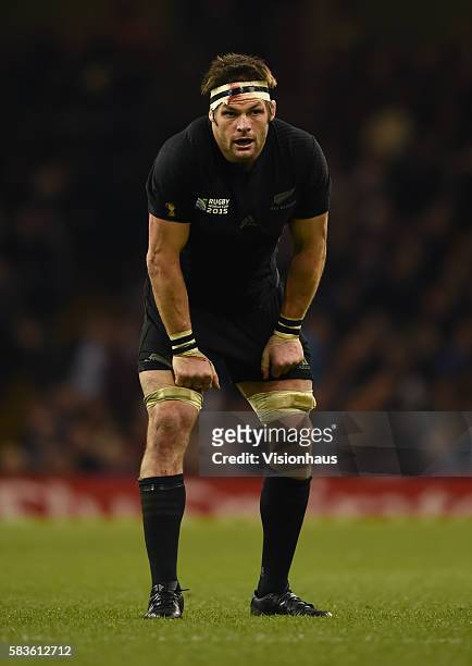 Richie McCaw of New Zealand during the Rugby World Cup quarter final match between New Zealand and France at the Millennium Stadium in Cardiff,...