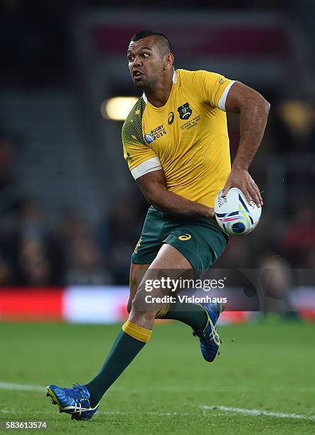 Kurtley Beale of Australia during the Rugby World Cup 2015 Group A match between Australia and Wales at Twickenham Stadium in London, UK. Photo:...