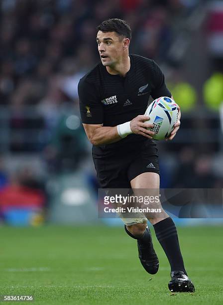 Dan Carter of New Zealand during the Rugby World Cup 2015 Semi-Final match between South Africa and New Zealand at Twickenham Stadium in London, UK....