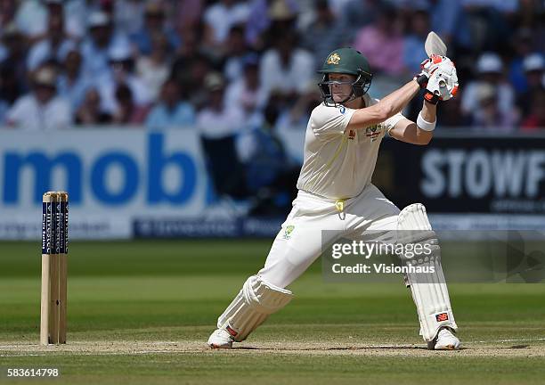 Steven Smith of Australia during the fourth day of the 2nd Investec Ashes Test between England and Australia at Lord's Cricket Ground, London, United...