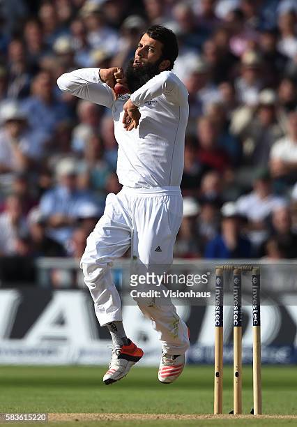 Moeen Ali of England during the second day of the 3rd Investec Ashes Test between England and Australia at Edgbaston Cricket Ground, Birmingham,...
