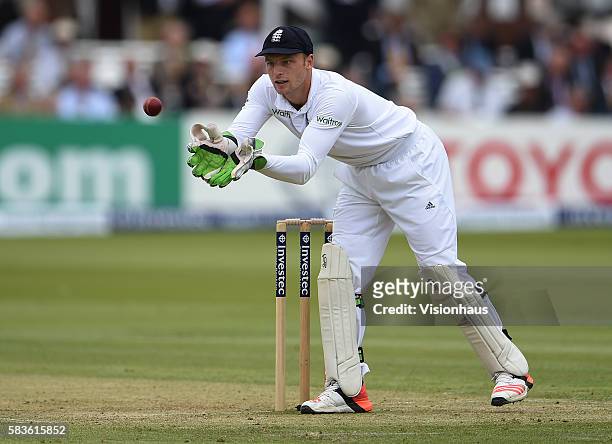 Jos Buttler of England during the 2nd Day of the 1st Investec Test Match between England and New Zealand at Lord's Cricket Ground in London, United...