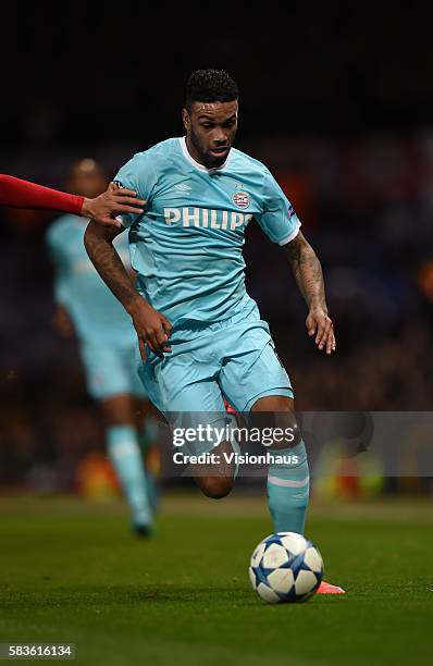 Jurgen Locadia of PSV Eindhoven in action during the UEFA Champions League Group B match between Manchester United and PSV Eindhoven at Old Trafford...