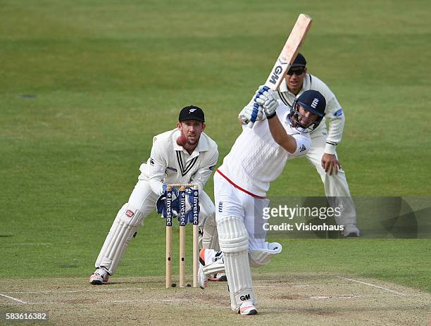 Adam Lyth of England batting during the 2nd Day of the 2nd Investec Test Match between England and New Zealand at Headingley Carnegie Cricket Ground...