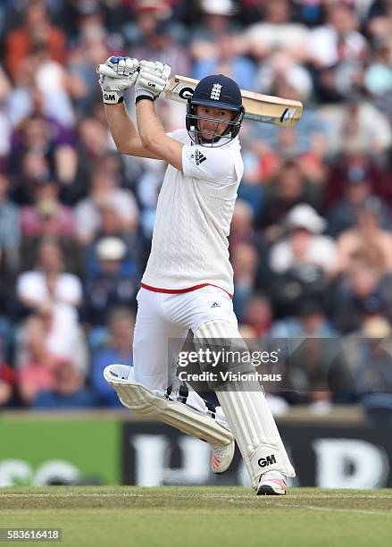 England's Adam Lyth batting during the 2nd Day of the 2nd Investec Test Match between England and New Zealand at Headingley Carnegie Cricket Ground...