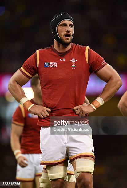 Luke Charteris of Wales during the Rugby World Cup pool A group match between Wales and Uruguay at the Millennium Stadium in Cardiff, Wales, UK....