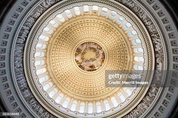 dome of the u.s. capitol rotunda - us capitol stock pictures, royalty-free photos & images